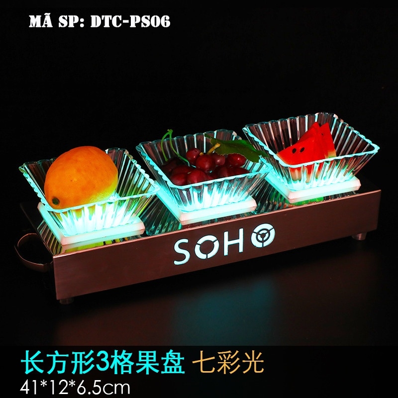 Đĩa trái cây ô vuông phát sáng DTCPS