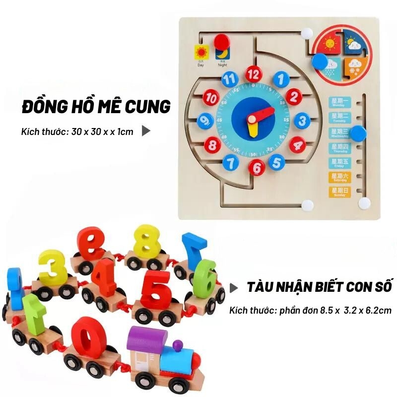 Đồ chơi thông minh - bảng xếp hình đồng hồ