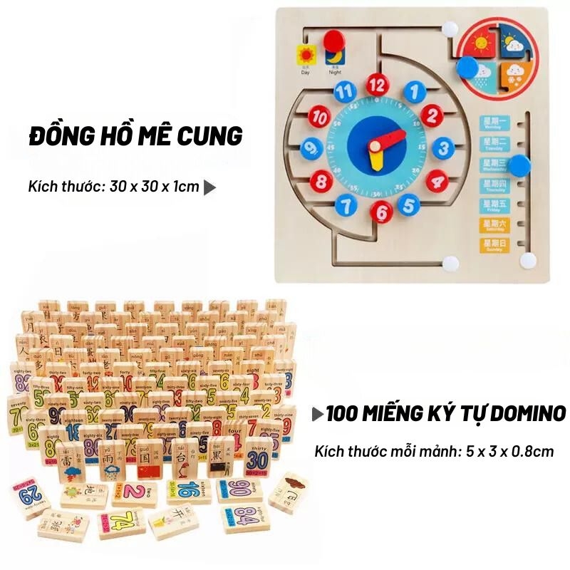 Đồ chơi thông minh - bảng xếp hình đồng hồ