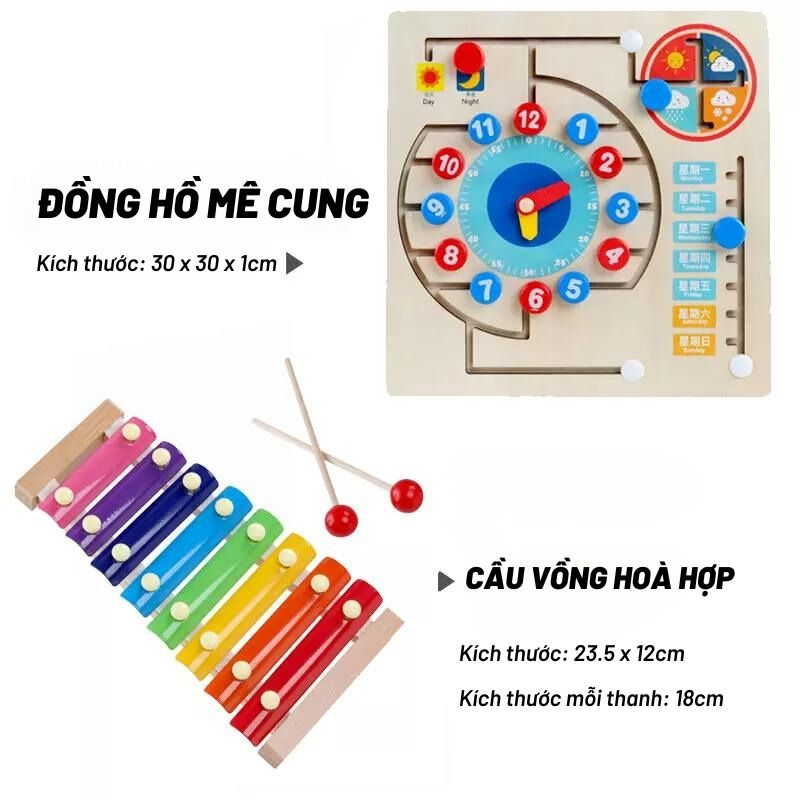 Đồ chơi thông minh - bảng xếp hình đồng hồ