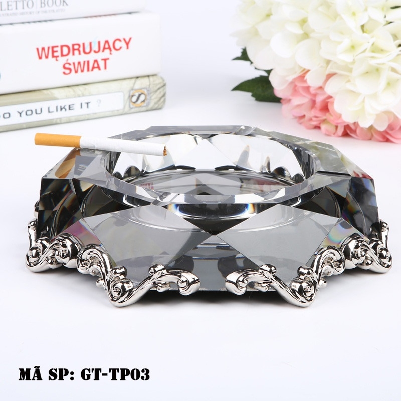 Gạt tàn tròn pha lê GTTP