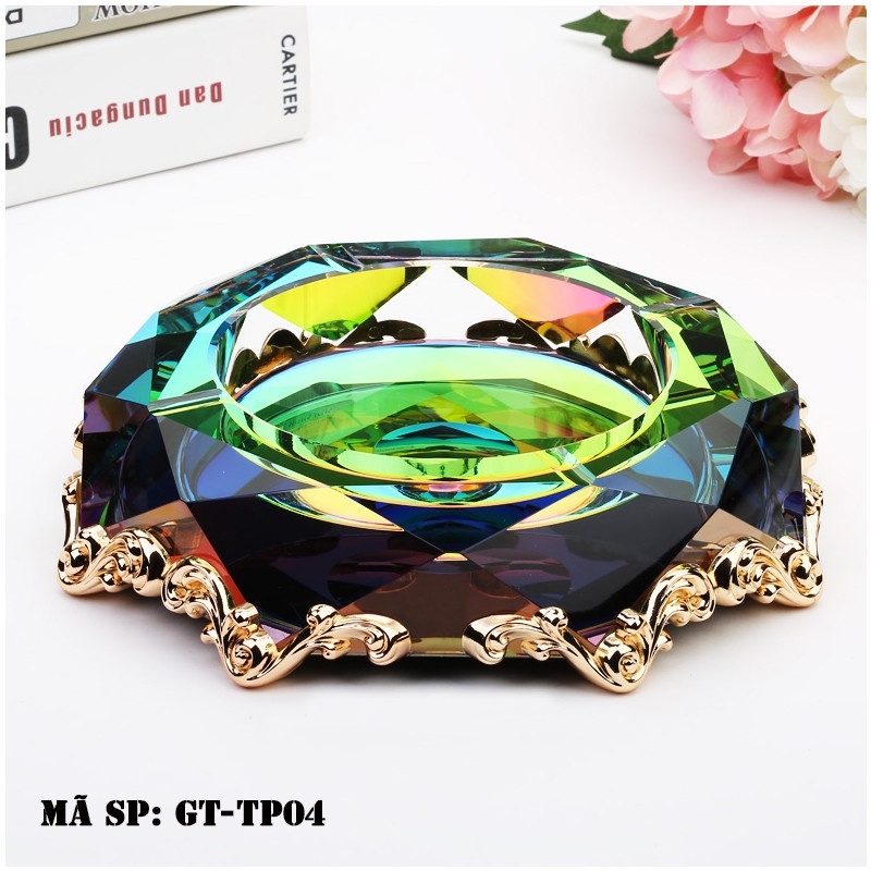 Gạt tàn tròn pha lê GTTP