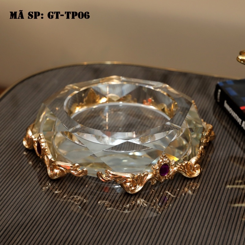 Gạt tàn tròn pha lê GTTP