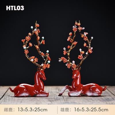 Hươu tài lộc gốm sika HTL