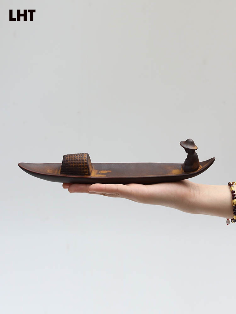 Lư hương trầm thuyền độc mộc LHT