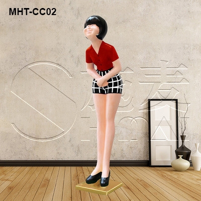 Tượng người cúi chào khách cao cấp MHTCC