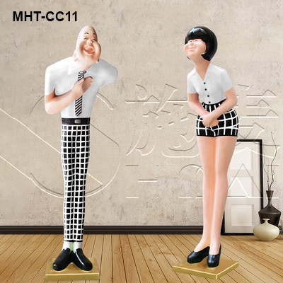 Tượng người cúi chào khách cao cấp MHTCC