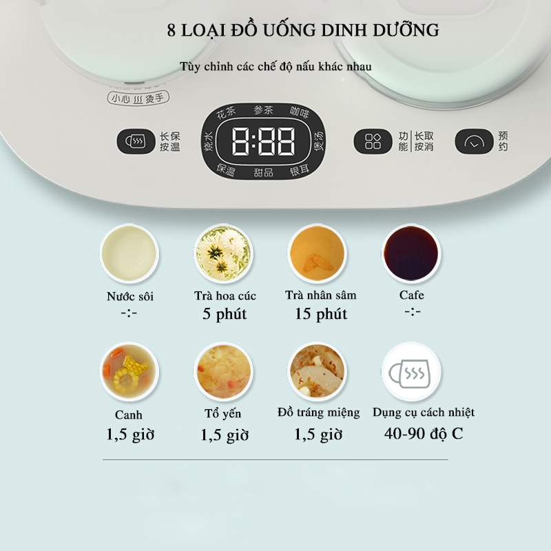 Ấm đun nước, pha trà đa năng Bear siêu tiện lợi