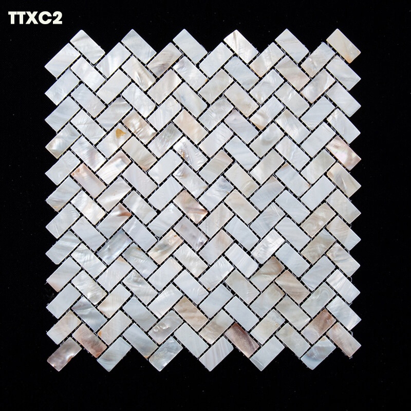 Tấm trang trí gạch mosaic xương cá TTXC