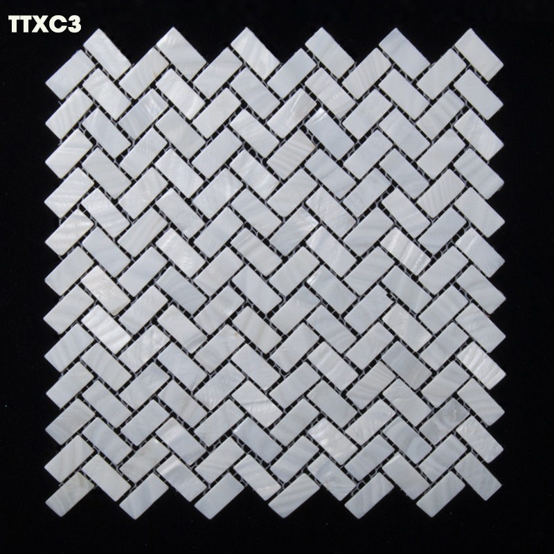 Tấm trang trí gạch mosaic xương cá TTXC