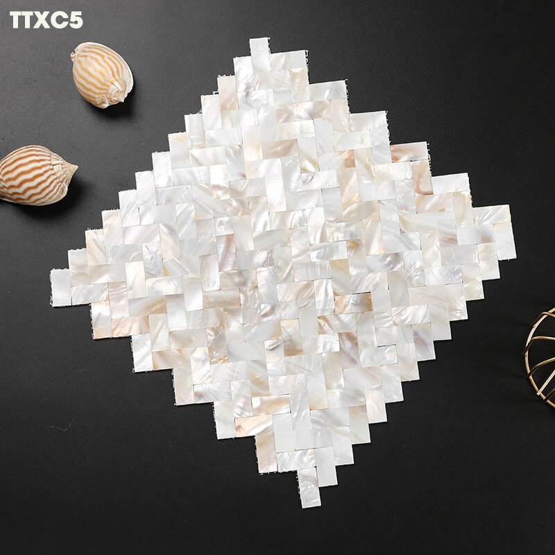 Tấm trang trí gạch mosaic xương cá TTXC