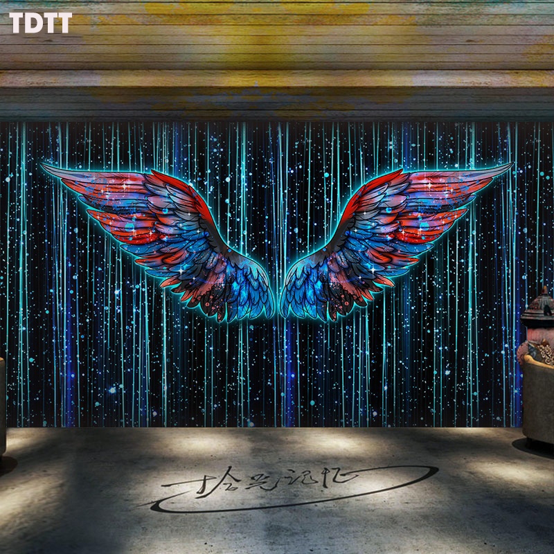 Tranh dán tường 3D đôi cánh thiên thần TDTT