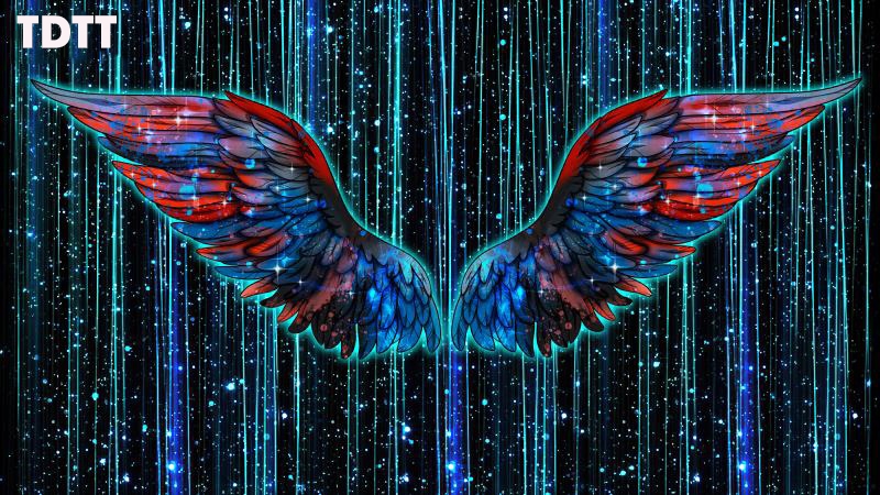 Tranh dán tường 3D đôi cánh thiên thần TDTT