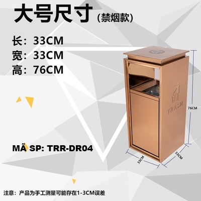 Thùng rác ống dài đế đường ray TRR