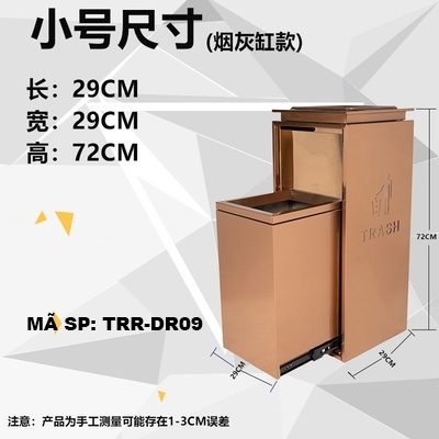 Thùng rác ống dài đế đường ray TRR