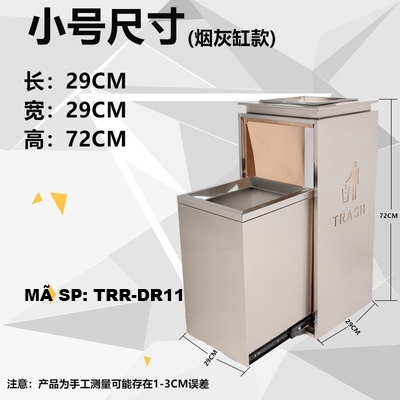 Thùng rác ống dài đế đường ray TRR