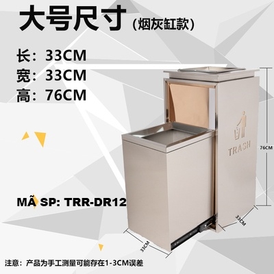 Thùng rác ống dài đế đường ray TRR