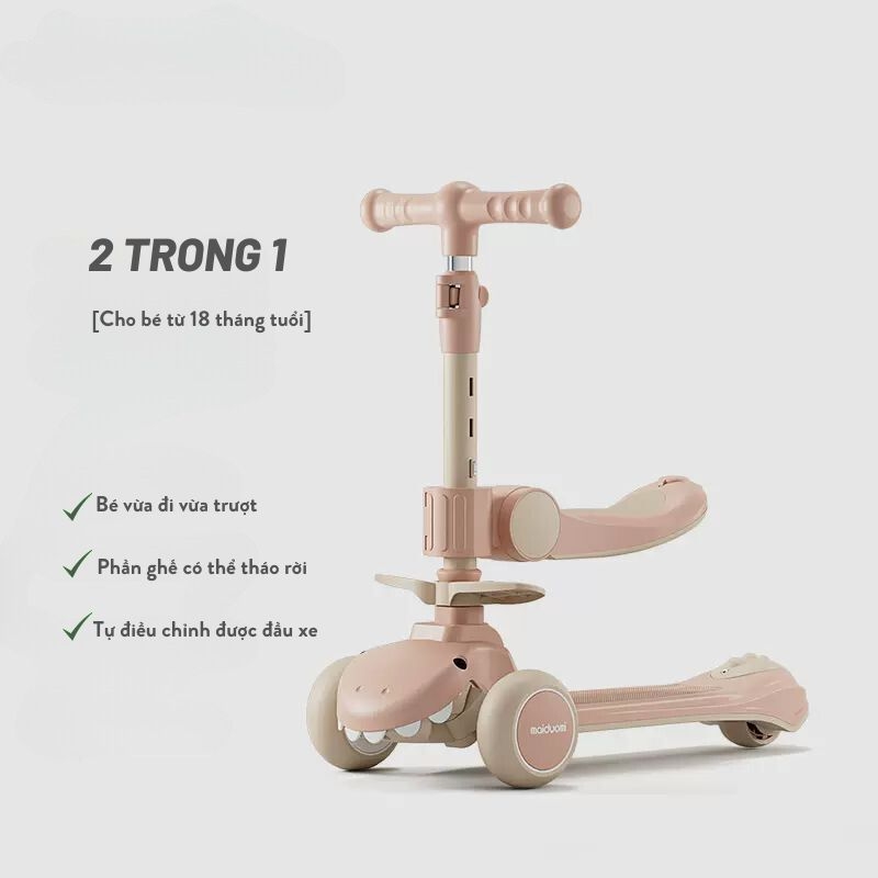 Xe trượt Scooter cao Cấp, xe chòi chân cho bé 6 trong 1