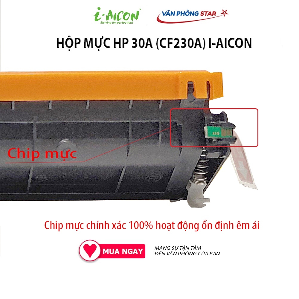 Hộp mực in 30A I-AICON dùng cho máy in HP LaserJet Pro M203dn, Pro M203dw, Pro M227fdw/sdn . CAM KẾT BẢO HÀNH  1 ĐỔI 1