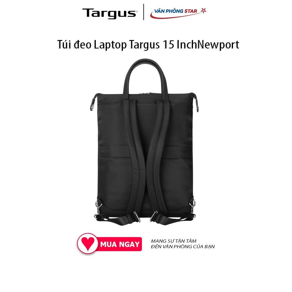 Túi đeo Laptop Targus 15 Inch Newport TBB600GL-703 ngăn đứng máy tính trống chộm Vải Nylon chống thấm nước BH 1 năm
