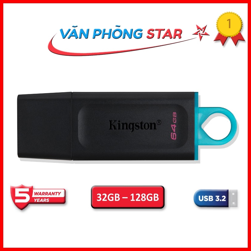 USB kingston 3.2 Gen 1 - dung lượng 128GB/64GB/32GB - chính hãng bảo hành 5 năm ,tốc độ cao 115 Mbps-tương thích 2.0/3.0