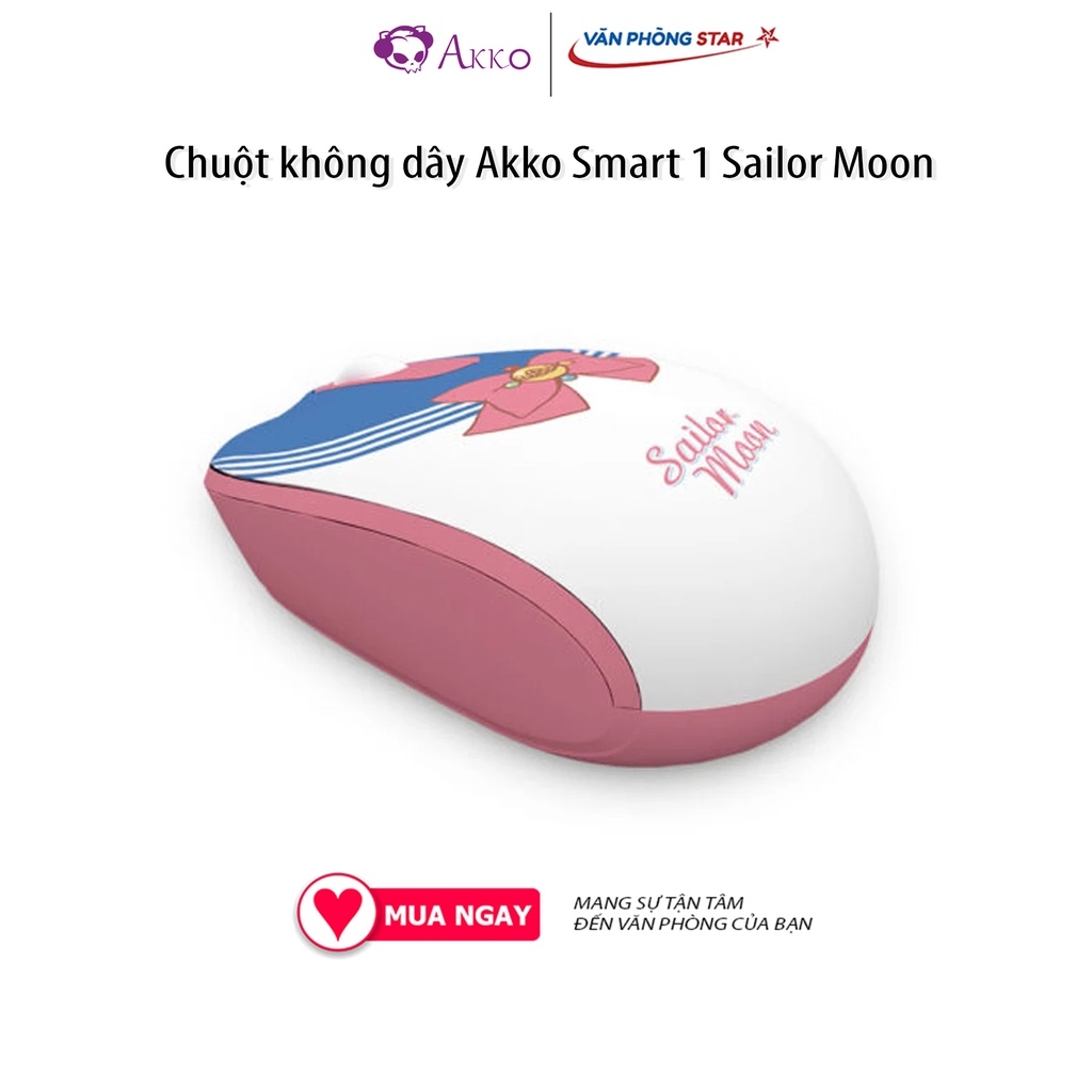 Chuột không dây Akko Smart 1 Sailor Moon khoảng cách kết nối 10m, Tương thích Windows XP/Vista/7/8/10 - Mac OS - Chrome