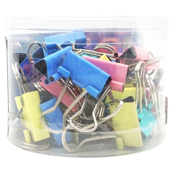 Kẹp bướm, kẹp giấy màu 19mm (hộp 40 chiếc)