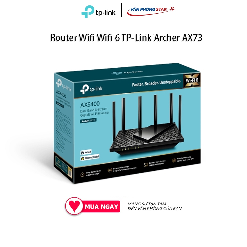 Router Wifi 6 TP-Link Archer AX73  2.4 GHz / 5 GHz - Chính Hãng