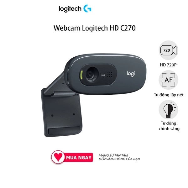 Webcam Logitech C270 HD 720P