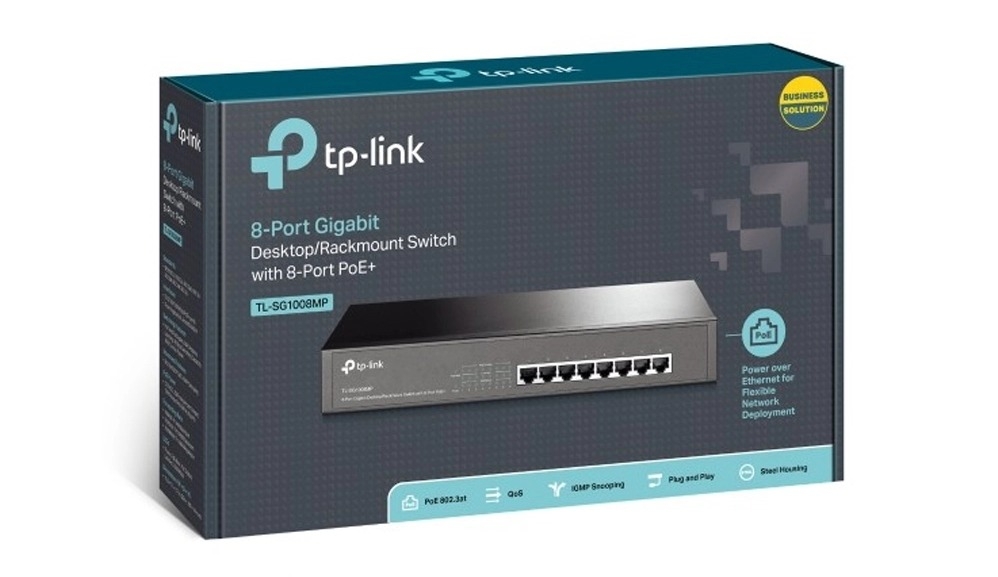 Thiết bị mạng/ Switch TPLink 8P TL-SG1008MP 8 cổng RJ45 10/100/1000Mbps hỗ trợ PoE+ chuẩn IEEE 802.3af/at chính hãng