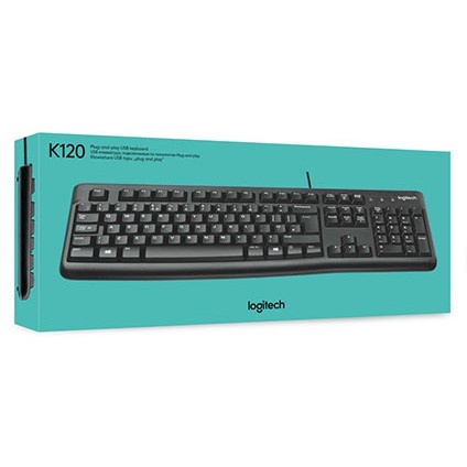 Bàn phím  LOGITECH KEYBOARD K120 (Có dây/USB port/ giảm ồn/ kháng nước)