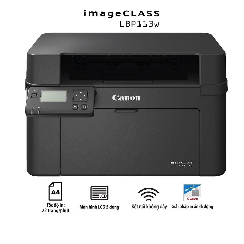 Máy in Laser Canon LBP 913W tốc độ in 22 trang/phút nhỏ gọn có WIFI