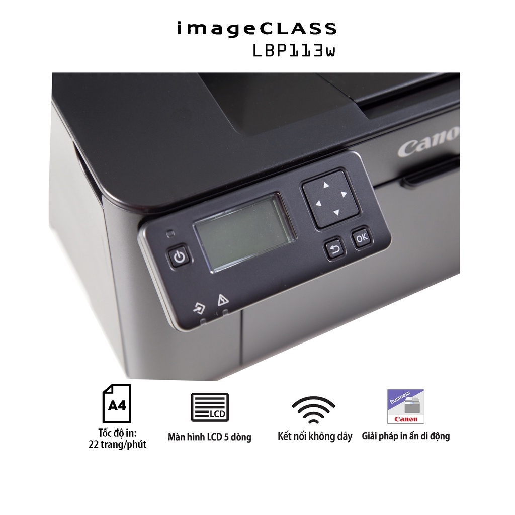 Máy in Laser Canon LBP 913W tốc độ in 22 trang/phút nhỏ gọn có WIFI