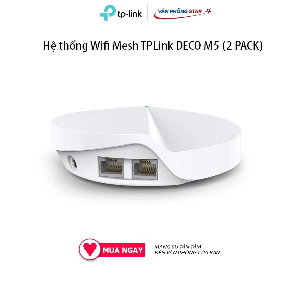 Hệ thống Wifi Mesh TPLink DECO M5 (2 PACK) Băng tần hỗ trợ 2.4 GHz / 5 GHz. Chuẩn kết nối: 802.11 a/b/g/n/ac.