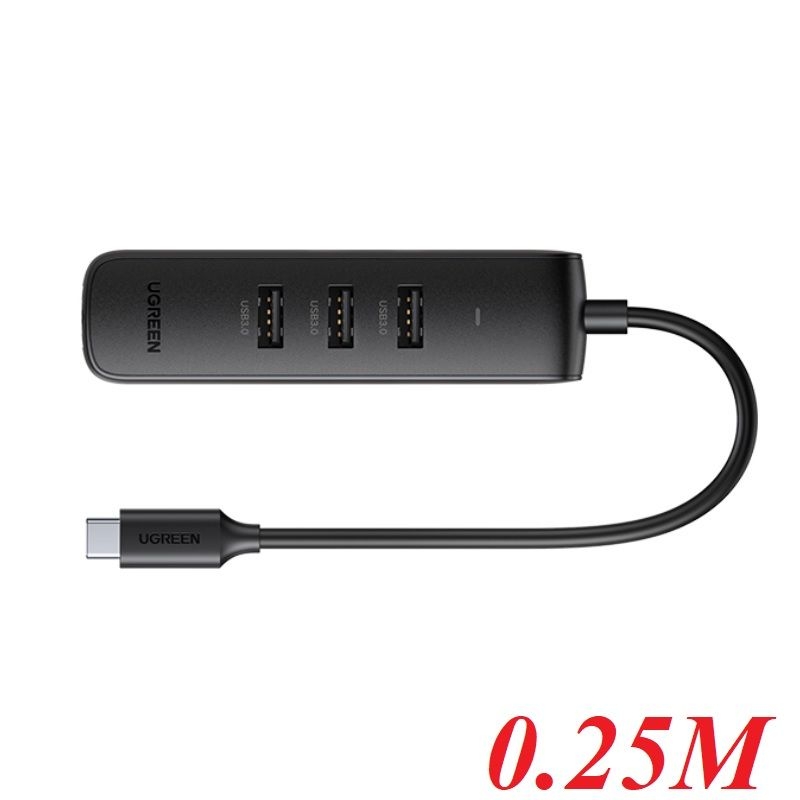 Bộ chuyển USB Type C 2.0 sang USB 3.0 + LAN 10/100 Mbps CM416 20010917 Ugreen 10917