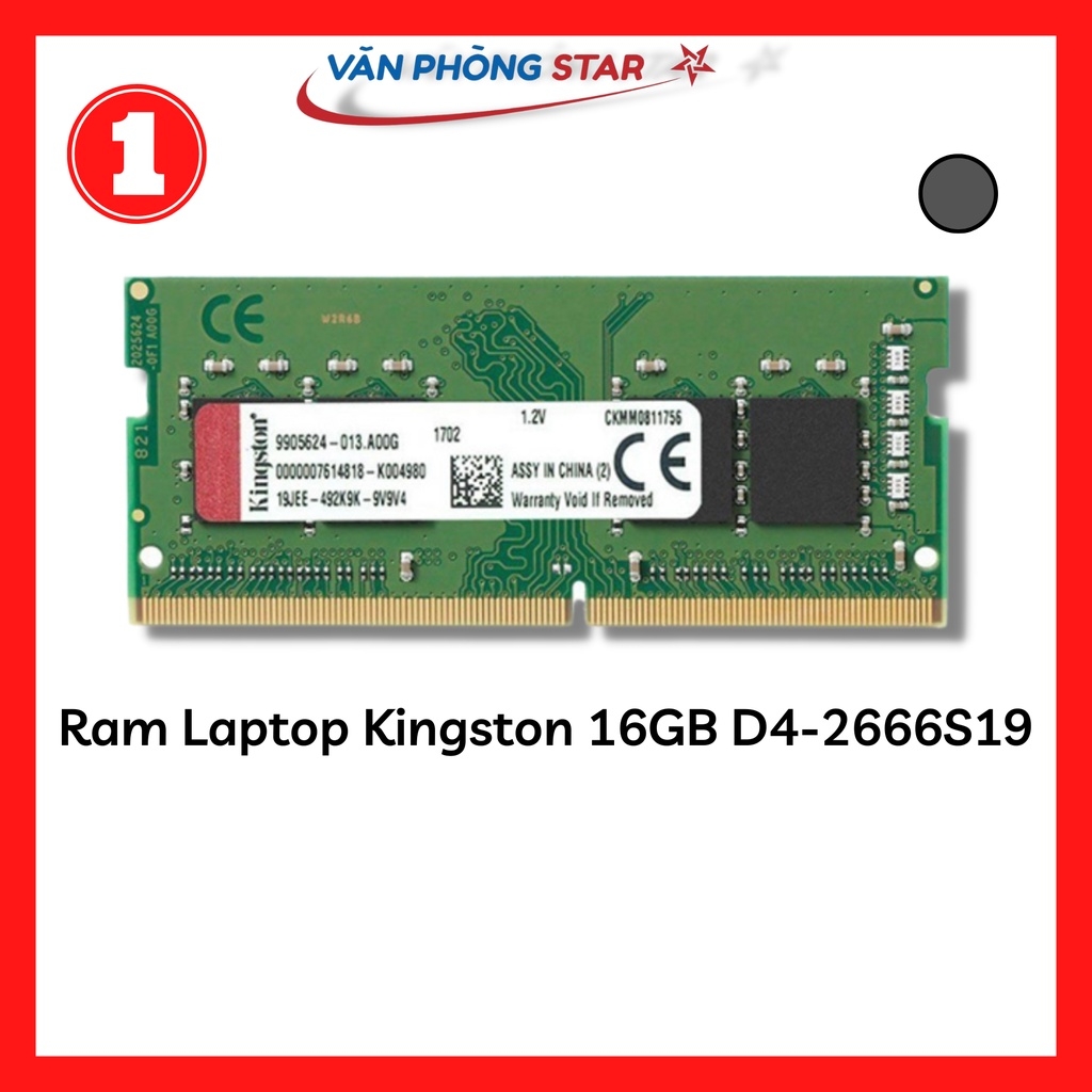 Ram Laptop Kingston 16GB D4-2666S19 2Rx8 SODIMM (KVR26S19D8/16)