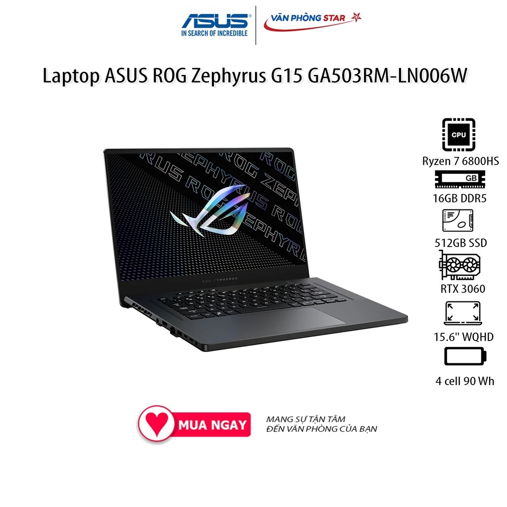 Laptop ASUS ROG Zephyrus G15 GA503RM-LN006W (15.6