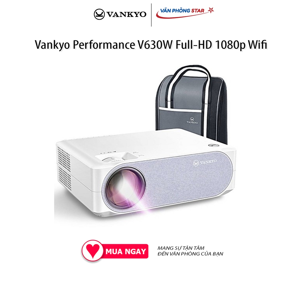 Máy chiếu Vankyo Performance V630W Full-HD 1080p Wifi, độ sáng 7.500 lumens, kích thước chiếu 46-300