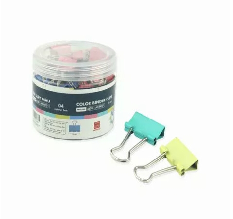 Kẹp bướm, kẹp giấy màu Hồng Hà 15mm