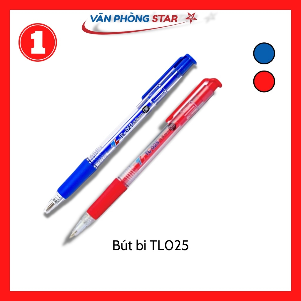 1 hộp bút bi TL025 Thiên Long nét thanh mảnh