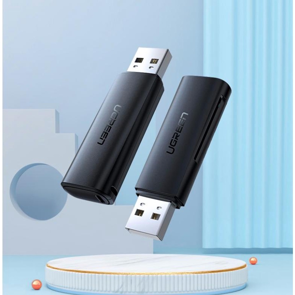 Ugreen 60721 Màu Đen Đầu đọc thẻ card reader USB 2.0 hỗ trợ thẻ SD/TF CM264 20060721