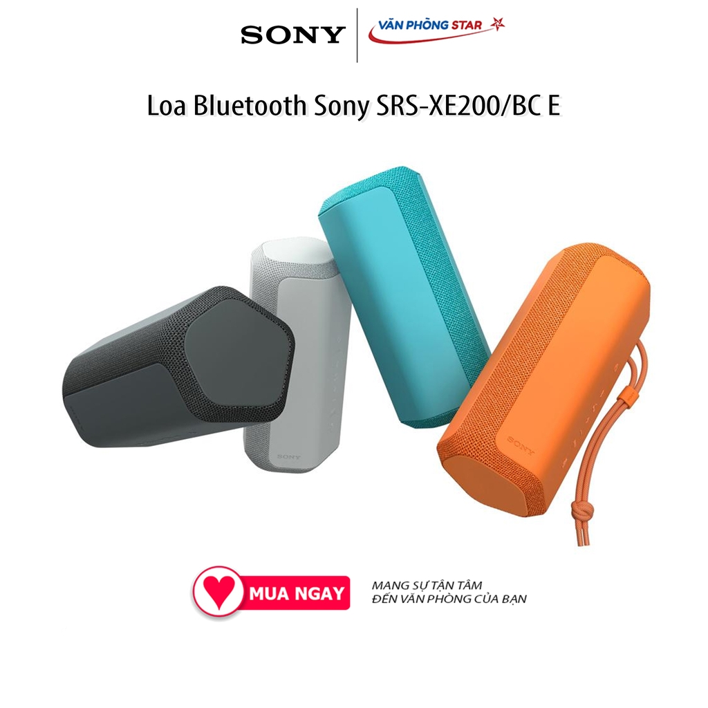 Loa Bluetooth Sony SRS-XE200/BC E, Kết nối USB Type-C, Bluetooth 5.2, Chống nước và chống bụi IP67, Bộ loa X-Balanced