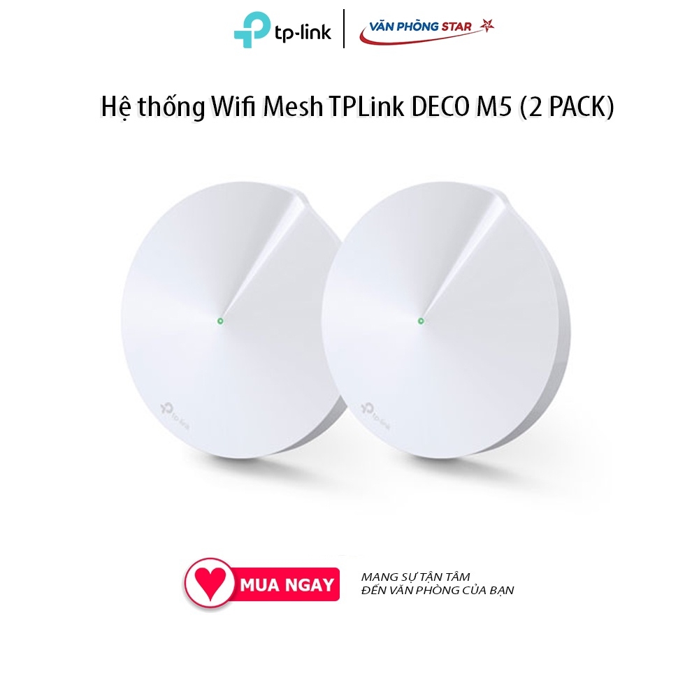 Hệ thống Wifi Mesh TPLink DECO M5 (2 PACK) Băng tần hỗ trợ 2.4 GHz / 5 GHz. Chuẩn kết nối: 802.11 a/b/g/n/ac.