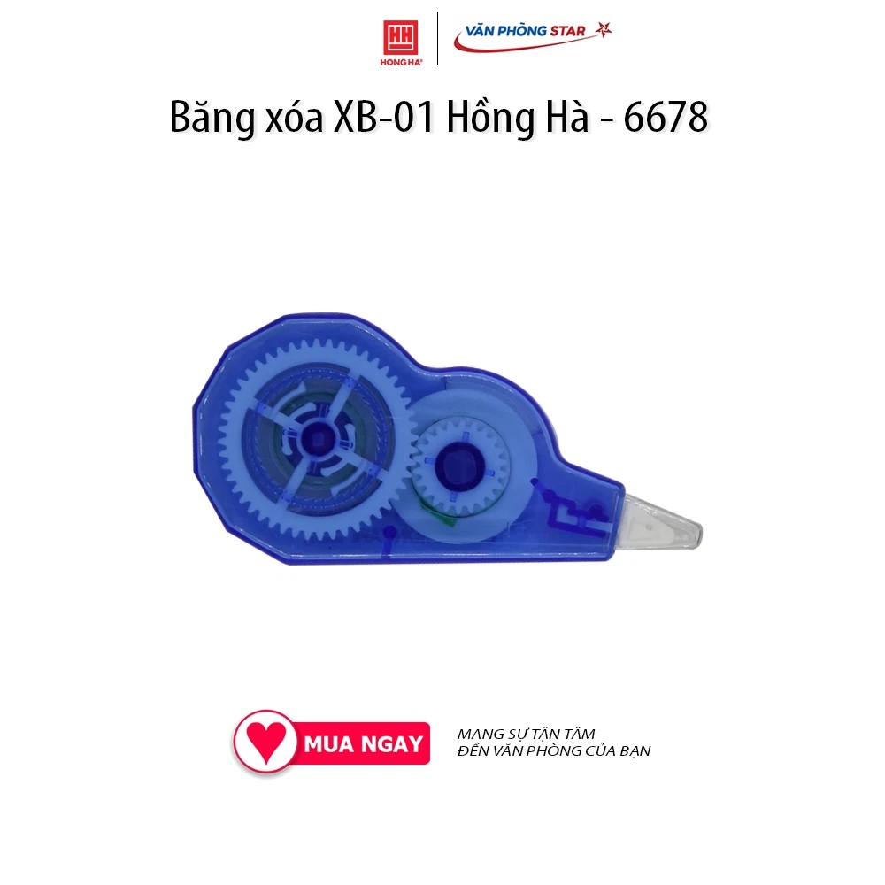Băng xóa XB-01 Hồng Hà - 6678 Chiều dài xóa 8m, thân thiện với môi trường, thuận tiện khi sử dụng.