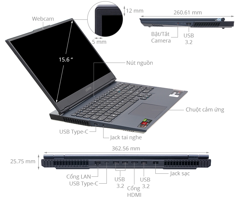 Laptop Lenovo Legion 5 15ACH6 (82JU00YXVN)