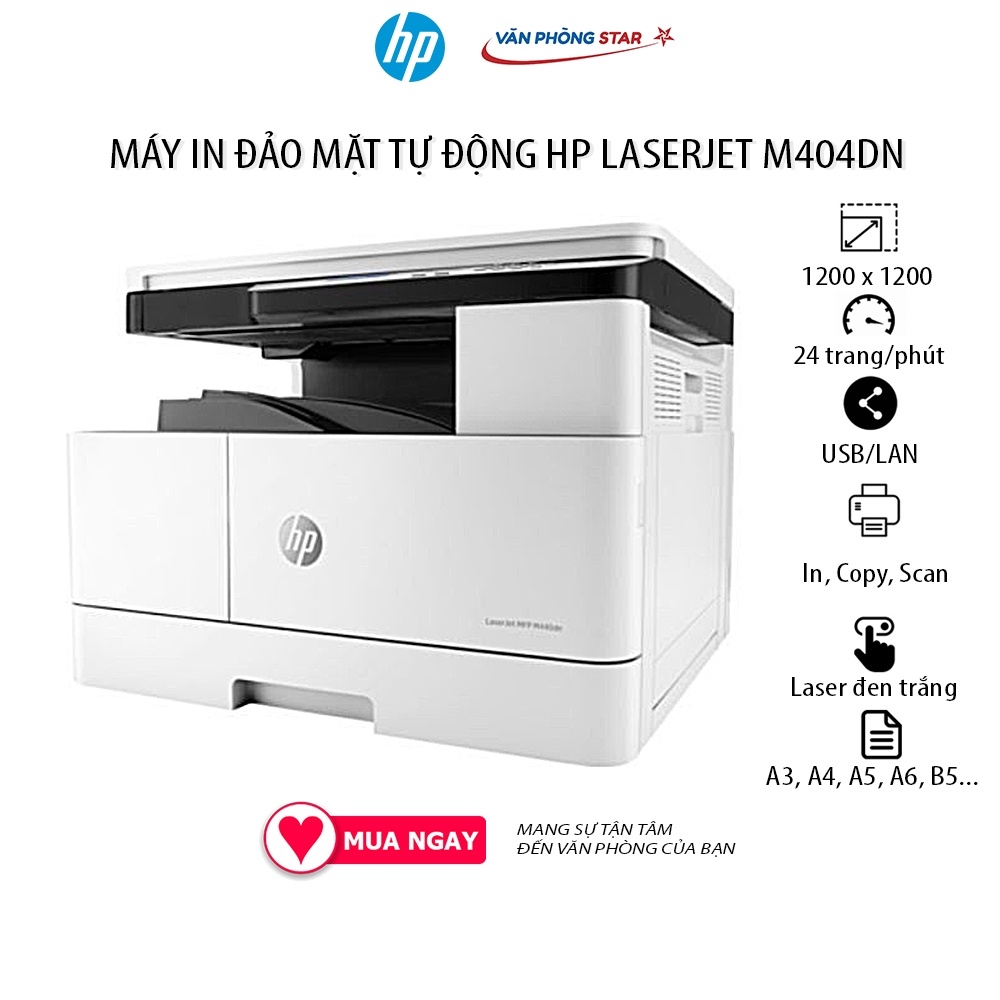 Máy in Laser A3 đa chức năng HP LaserJet M440NDA. Máy in đảo mặt A3, Scan, Photo, ADF - Chính hãng