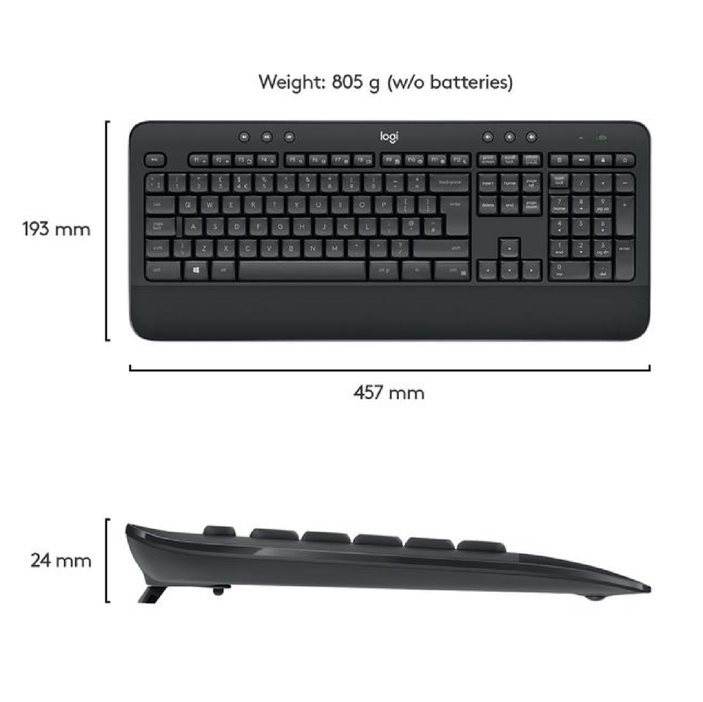 Bộ bàn phím chuột không dây Logitech MK545 USB-Wireless