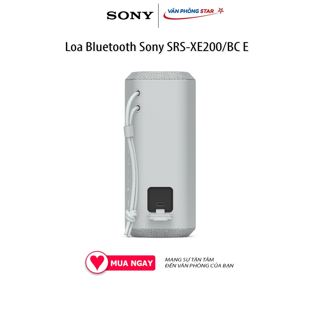 Loa Bluetooth Sony SRS-XE200/BC E, Kết nối USB Type-C, Bluetooth 5.2, Chống nước và chống bụi IP67, Bộ loa X-Balanced