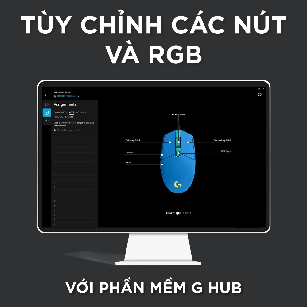 Chuột chơi game có dây Logitech G300S 2500 DPI 9 nút bấm có thể lập trình, 7 màu RGB tại vanphongstar