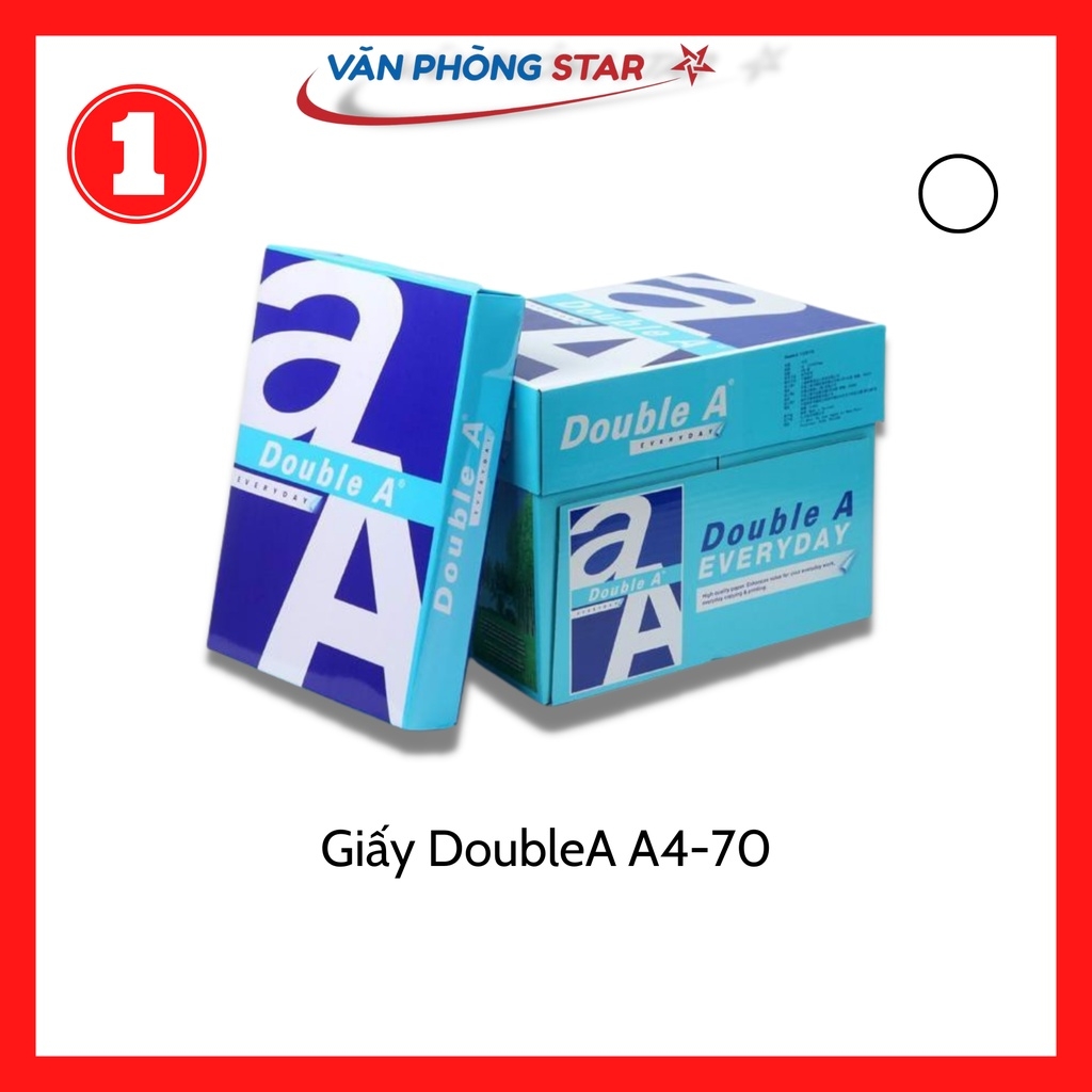 Giấy DoubleA A4-70 ĐL 70. Giấy In A4 Chất Lượng Cao, Chống Kẹt Giấy Máy In